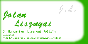 jolan lisznyai business card